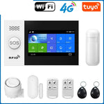 Carregue a imagem no visualizador da Galeria, 4G Alarm System For Home Security With PIR Door Sensor WiFi 4.3-inch Big Screen Tuya Smart Life App Control Support Google Alexa  Amaijoin
