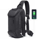 Carregue a imagem no visualizador da Galeria, Men Anti-theft Lock Multifunction Shoulder Bags USB Charging Sling Crossbody Travel Messenger Chest Bag Pack For Male  Amaijoin
