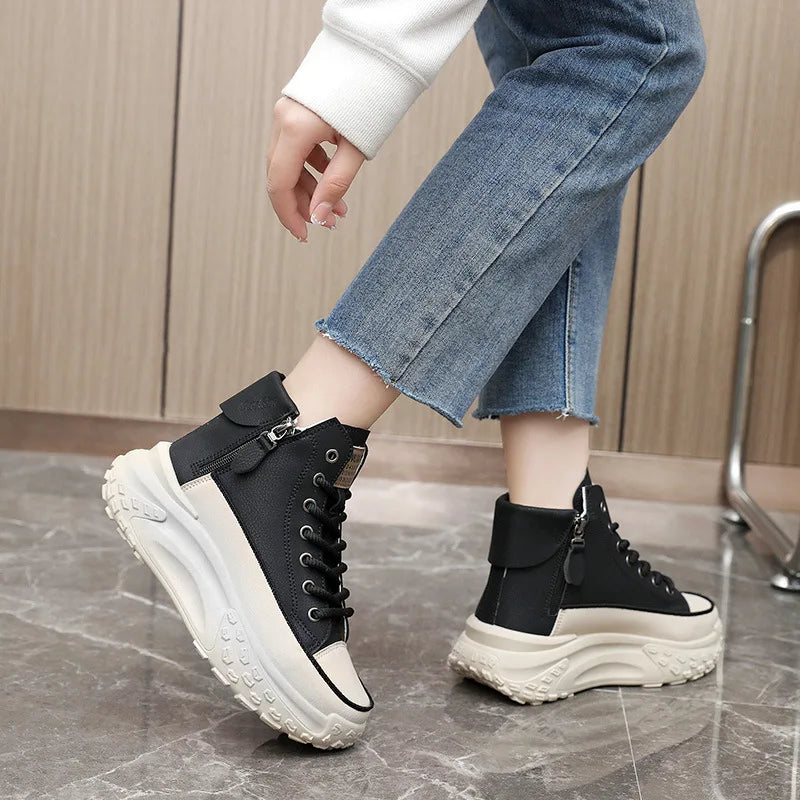 2024 New Women Sneakers Luxury Fashion High Top Women Boots Platform Casual Shoes Outdoor Running Shoes for Women Tenis De Mujer  Amaijoin