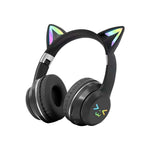 Carregue a imagem no visualizador da Galeria, Gradient wireless Headphones RGB cute cat ear Bluetooth Earphones with microphone Stereo Music Game Earphone Girls Kids Gifts  Amaijoin
