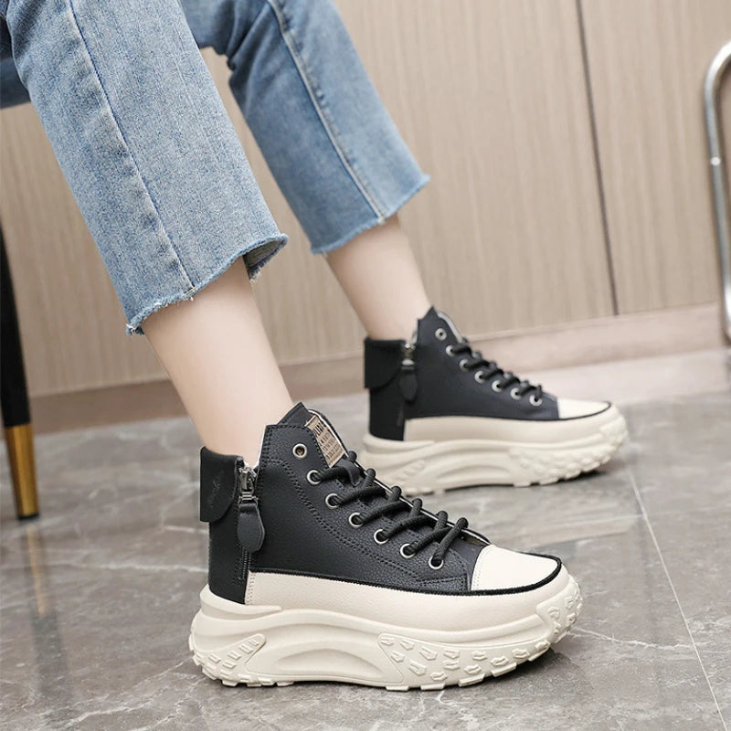 2024 New Women Sneakers Luxury Fashion High Top Women Boots Platform Casual Shoes Outdoor Running Shoes for Women Tenis De Mujer  Amaijoin