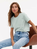 Load image into Gallery viewer, Wolfeel Summer 100% Cotton Women&#39;s T-shirt Bottoming Basic Fashionable Solid Lady Short Sleeve Loose Tops Shirts 230g/㎡ Tops  Amaijoin
