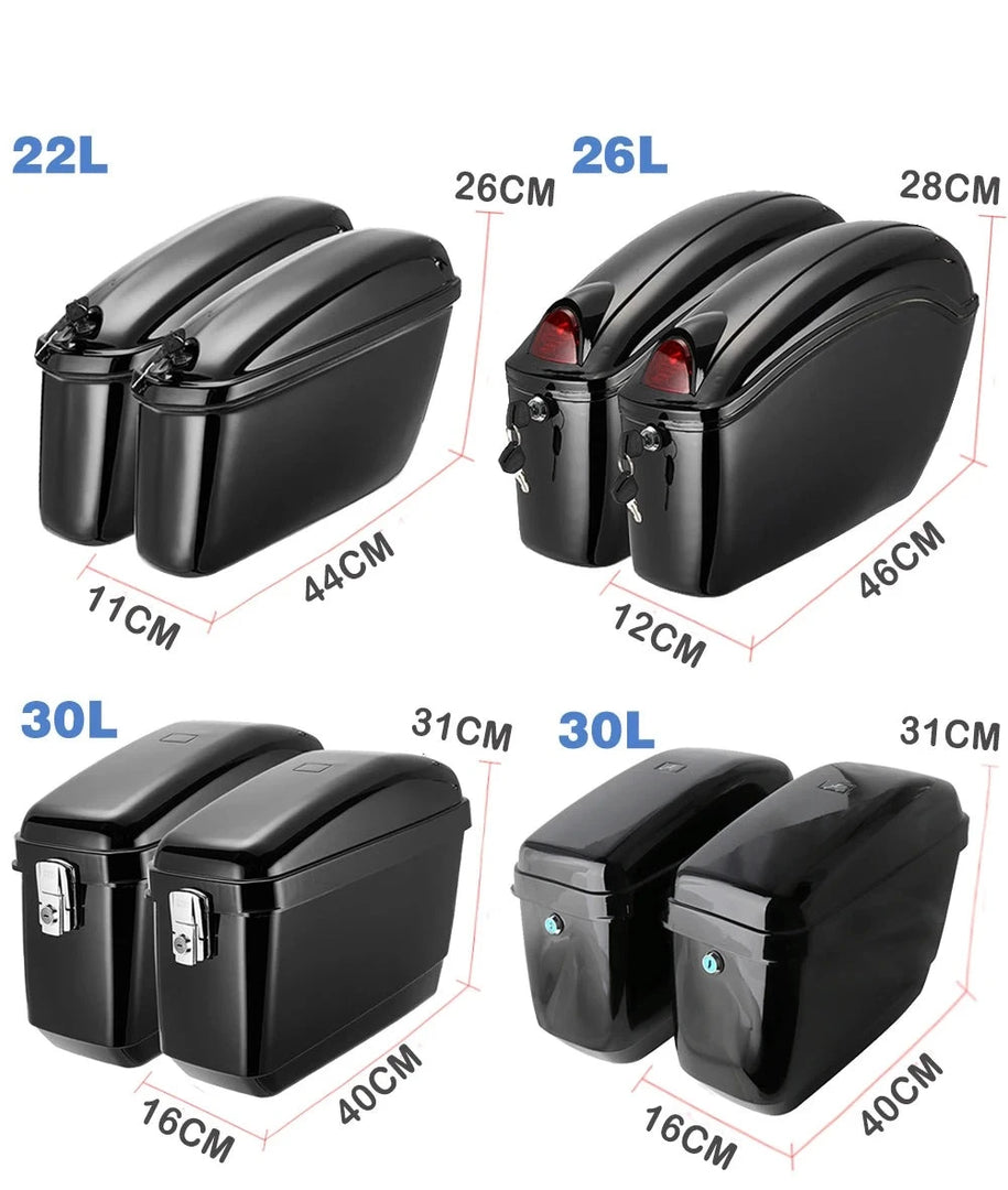 Motorcycle Hard Bags Universal Hard Trunk Box Saddle Bag Travel Luggage Bag for Suzuki for Kawasaki for Honda Shadow for Softail  Amaijoin