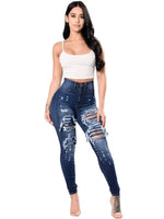 Carregue a imagem no visualizador da Galeria, 2023 Autumn High Waist Ripped Jeans For Women Fashion Stretch Skinny Denim Pencil Pants Casual Slim Trousers S-3XL  Amaijoin
