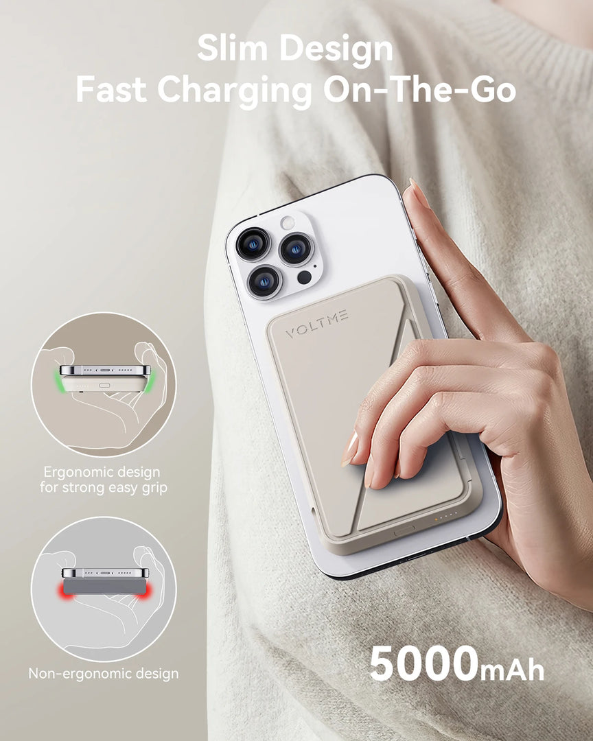 VOLTME Magpak Power Bank 5000mAh 15W Wireless Phone Charger External Battery Fast Charging For iPhone 14 13 12 Series Powerbank  Amaijoin