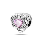 Carregue a imagem no visualizador da Galeria, 925 Sterling Silver Classic Purple Retro Heart Shape Lotus Angel Pattern Charms Beads Fit Pandora Original Bracelets DIY Jewelry  Amaijoin
