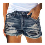 Carregue a imagem no visualizador da Galeria, Summer Shorts Jeans For Women Sexy Jeans High Waist Slim Hole Shorts Pants Old Broken Style Denim Jeans Pantalones De Mujer  Amaijoin
