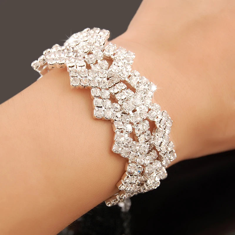 New Fashion Charm Bracelets 925 Silver AAAAA Zircon Crystal Women Bracelet Wedding Engagement Luxury Jewelry  Amaijoin