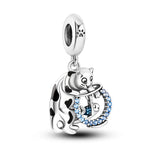 Load image into Gallery viewer, Charms Plata De Ley 925 Evil Blue Eyes Silver Sun Star Elk Dinosaur Flower Charm of Original Fits Women Anniversary DIY Jewelry  Amaijoin
