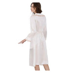 Carregue a imagem no visualizador da Galeria, BirdTree, 19MM 100%Real Silk Pajamas Dress, Women Long Sleeve Lace, Sexy Loose Sleepwear, 2024 Summer New Nightgown P439103QM  Amaijoin
