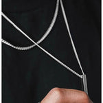 Carregue a imagem no visualizador da Galeria, Vnox 3D Vertical Bar Necklaces for Men, Layering Stainless Steel Geometric Pendant, Layered Wheat Rope Cuban Chain, Boy Collar  Amaijoin
