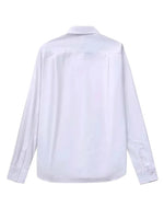 Carregue a imagem no visualizador da Galeria, TRAF 2024 Spring Women Fashion Elegant White Blouses Lapel Hollow Out Slim Shirt Woman Casual Streetwear Mujer Blusa Office Lady  Amaijoin
