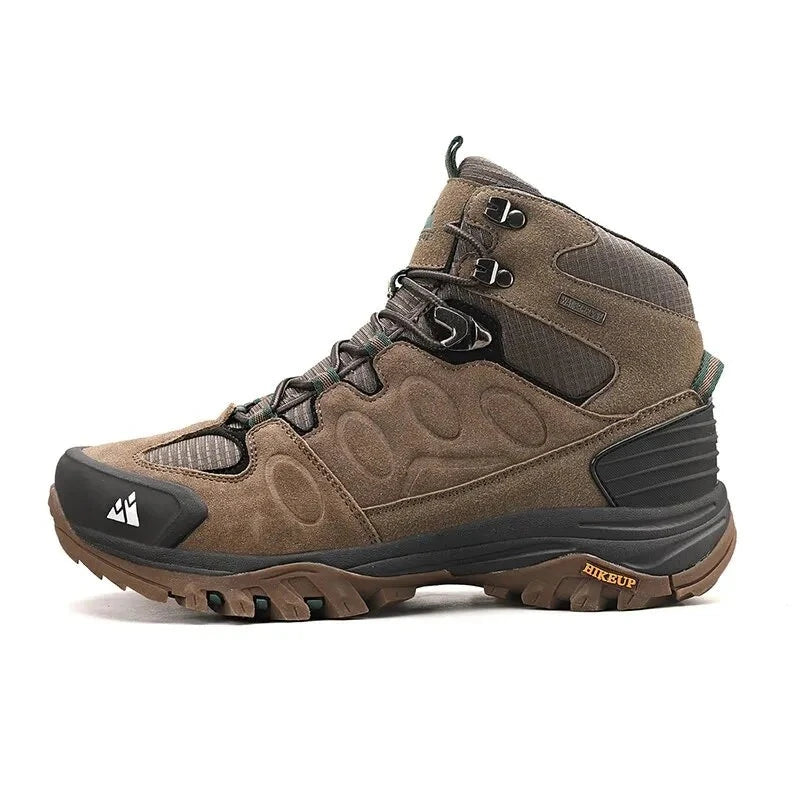 HIKEUP High-Top Men Hiking Boot Winter Outdoor Shoes Lace-Up Non-slip Sports Casual Trekking Boots Man Suede Warm Shoes  Amaijoin