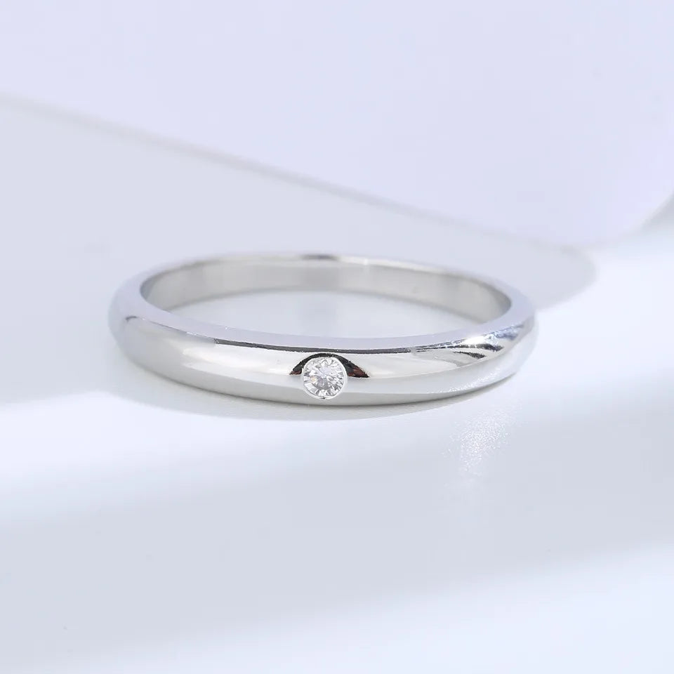 Buyee 925 Sterling Silver Thin Ring Finger Light White Zircon Ring For Woman Man Fashion Family Party Fine Jewelry Circle  Amaijoin