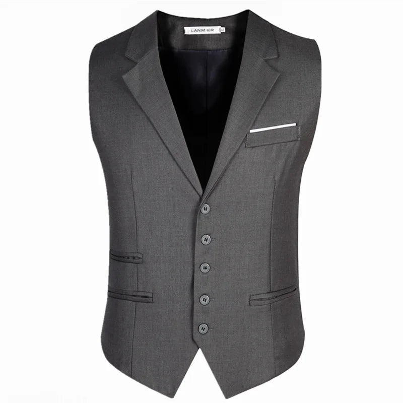 Dress Vests For Men Slim Fit Mens Suit Vest Male Waistcoat Gilet Homme Casual Sleeveless Formal Business Jacket Plus Size M-6XL  Amaijoin