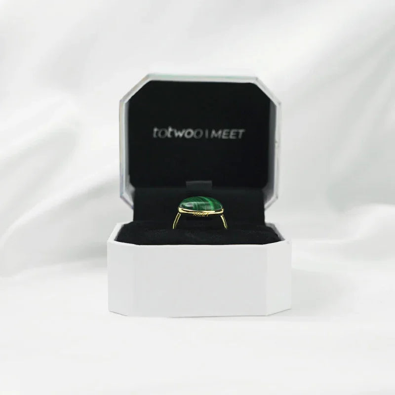 totwoo MEET Malachite Smart Ring(18K gold plated silver),Daily information sharing,A nice gift  Amaijoin