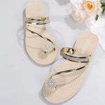 Carregue a imagem no visualizador da Galeria, Sandals Women&#39;s Summer New Fashion Beach Sandals Rhinestone Flat Slippers Luxury Sandals Women Designers Designer Shoes  Amaijoin
