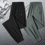 Carregue a imagem no visualizador da Galeria, 2024 Summer Men&#39;s Casual Elastic Sports Pants Thin Breathable Large Size Outdoor Running Pants Elastic Waist Ice Silk Pants 8Xl  Amaijoin
