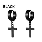 Carregue a imagem no visualizador da Galeria, 9 pair Punk Black Multiple Styles Stainless Steel Stud Earrings For Men and Women Gothic Street Pop Hip Hop Ear Jewelry Gift  Amaijoin
