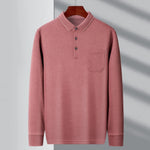 Carregue a imagem no visualizador da Galeria, New Men&#39;s Casual Long Sleeve Polo Shirt Fashion Solid Color Top  Amaijoin
