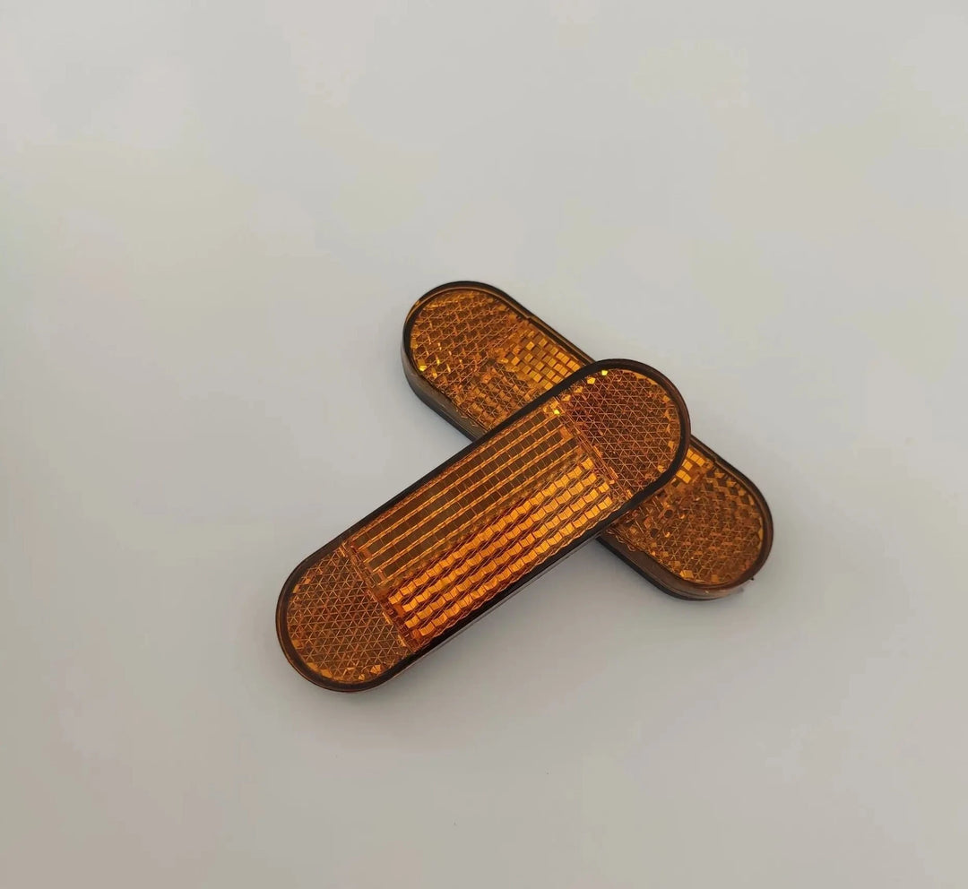 72x23mm Oblong Amber Reflectors Self-Adhesive ATV Motorcycle Quad-Biking RVs Caravan Auto Trucks Side Mark Rear/Tail/Signal Part  Amaijoin