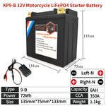 Carregue a imagem no visualizador da Galeria, KP9-B 12V 6Ah CCA 350A Motorcycle Motor LiFePO4 Starter Battery 12V For BMS JYM125 NVX155 Motorbike Scooter Lithium Iron Battery  Amaijoin
