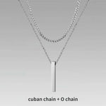 Carregue a imagem no visualizador da Galeria, Vnox 3D Vertical Bar Necklaces for Men, Layering Stainless Steel Geometric Pendant, Layered Wheat Rope Cuban Chain, Boy Collar  Amaijoin
