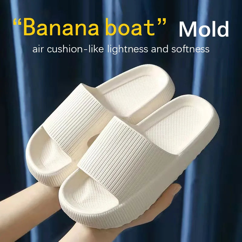 Cloud Cushion Slides Fashion Women Summer Soft Slippers Thick Platform Bathroom Home Men Indoor Non-slip Anti-slip Female  Amaijoin