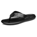 Carregue a imagem no visualizador da Galeria, Luxury Brand Flip Flops Soft Comfortable Leather Slippers Beach Slipper Flip Flop Summer Shoe for Men Breathable Casual Slippers  Amaijoin
