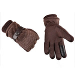 Carregue a imagem no visualizador da Galeria, Touch Screen Winter Warm Men&#39;s Gloves Genuine Leather Casual Gloves Mittens for Men Outdoor Sport Full Finger Glove  Amaijoin
