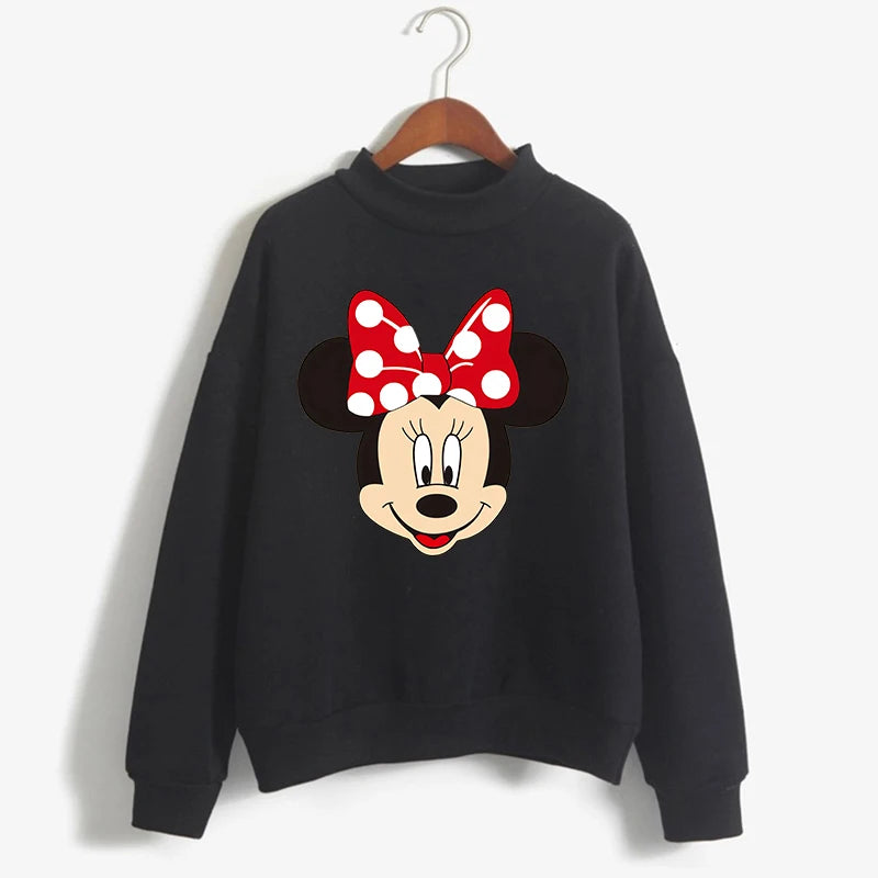 Fashion Hoodies Turtleneck Minnie Kawaii Cartoon  Anime Sweatshirt Disney Mickey Mouse Hoodie Clothes Girl Boy Top Sweatshirts  Amaijoin