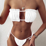 Carregue a imagem no visualizador da Galeria, Sexy New Women Bikini 2-Pieces Set Bathing Suit Summer Beach Strings Swimwear Female Micro Swimming Split Outfits White Dress  Amaijoin
