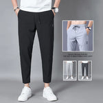 Carregue a imagem no visualizador da Galeria, 2024 new Men&#39;s Ice Silk Trousers Solid Color Mid-Waist Loose Breathable Straight-Leg Casual Pants Thin Quick-Drying Sports Pants  Amaijoin
