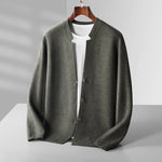 Load image into Gallery viewer, New Men Cashmere Wool Stand-Up Collar Cardigan Casual Knit Business Coat Autumn Winter Youth Versatile Warm Men Jacket  Amaijoin
