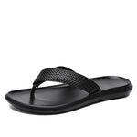 Carregue a imagem no visualizador da Galeria, Summer Outdoor Leather Non-slip Men&#39;s Flip Flops Leisure Sandals Men&#39;s Hollow Out Walking Shoes Lightweight Beach Men Slippers  Amaijoin
