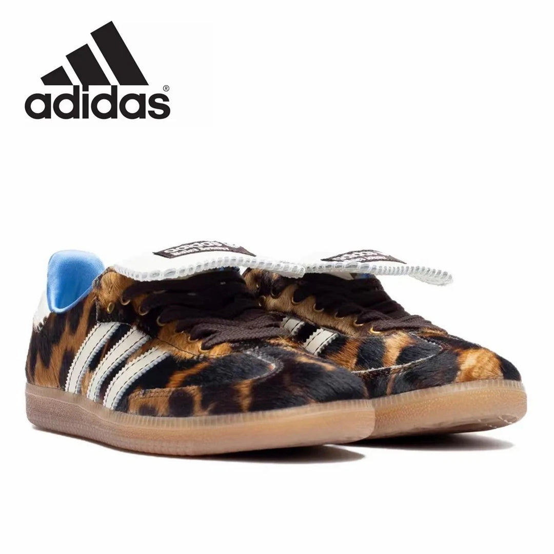 Adidas Samba Pony Wales Bonner Leopard German Training Gazelle Shoes Retro Versatile Sports and Casual Board Shoes sneakers  Amaijoin