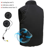 Carregue a imagem no visualizador da Galeria, Men Summer Air Conditioning Clothing Fan Cooling Vest 2022 New USB Charging Cooling Sport Man Outdoor Solid Color Coat Plus Size  Amaijoin
