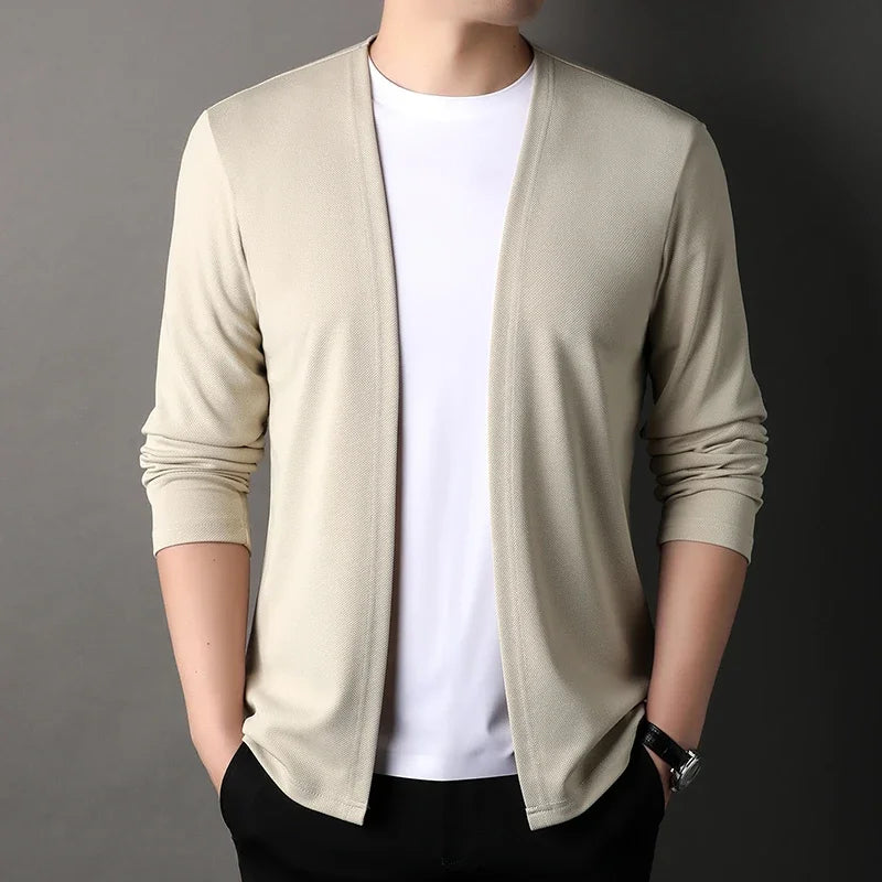 New Men's Long Sleeved Cardigan Jacket Casual Fashion Top  Amaijoin