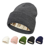 Carregue a imagem no visualizador da Galeria, Winter Hat For Women Silk Satin Lined Beanies Chunky Caps Men Warm Fashion Women Bonnet Skullies Caps Male Female Balaclava Hats  Amaijoin
