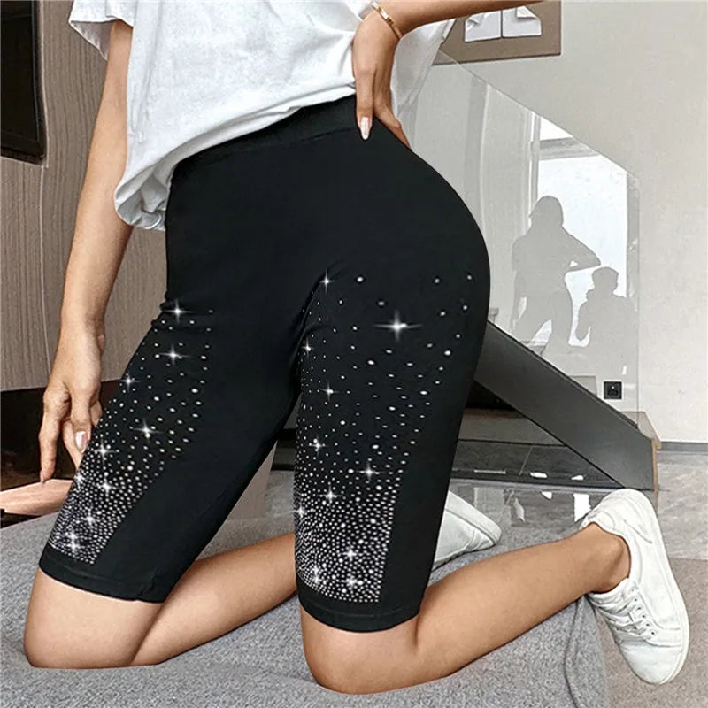 Women Thin Fitness Short Pants Ladies High-Waist Summer Shorts Bottom Biker Cycling Shorts Bodycon Streetwear female Clothing  Amaijoin