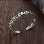 Carregue a imagem no visualizador da Galeria, Retro Braided Twist Cuff Bracelet Silver Color Hip Hop Men&#39;s Bracelet Fashion Jewelry Dropshipping Hot Selling Accessories  Amaijoin
