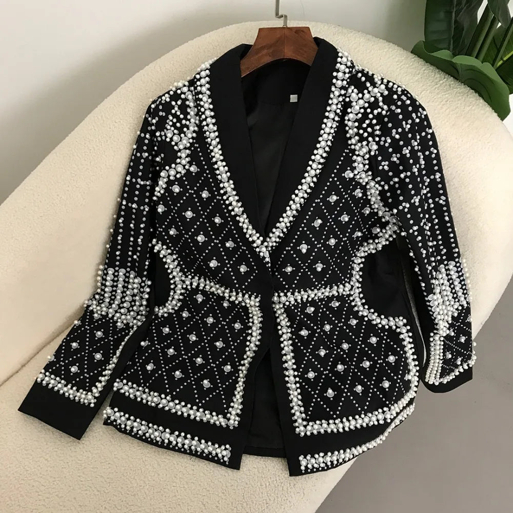 New Spring Autumn Blazer Coat Designer Fashion for Women Hidden Breasted Long Sleeves Spliced Coats Female Clothing 2024  Amaijoin