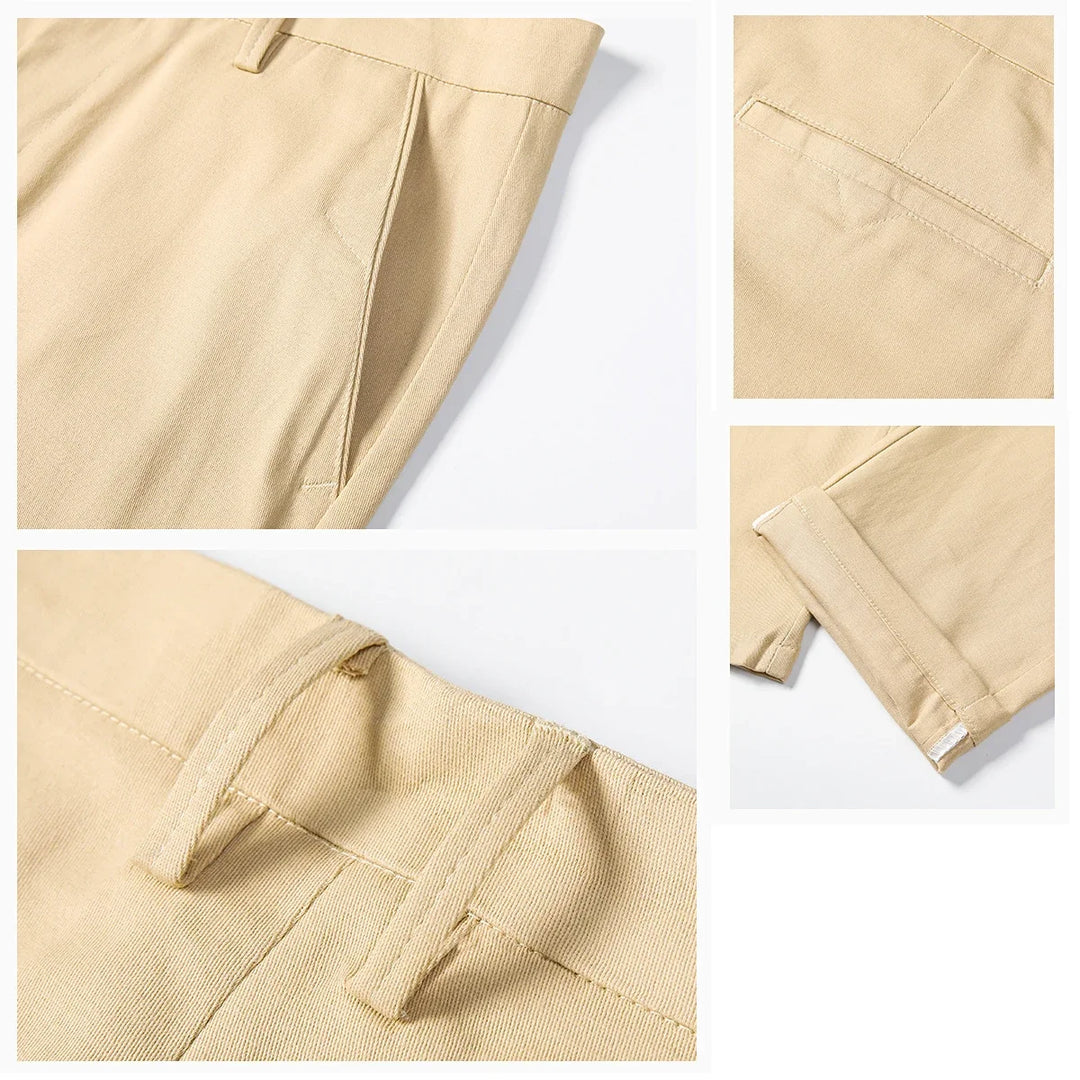 98% Cotton Men's Chinos & Casual Pants, Khaki Pants, Loose Straight , Streetwear Men ,Twill Pants,  Tall Men STRAIGHT Trousers  Amaijoin