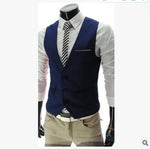 Carregue a imagem no visualizador da Galeria, Formal Groom Wedding Suit Vests Male Coat Sleevels Slim Business Suit Waistcoat Solid color  Vests Jacket Men fashion Tops  Amaijoin
