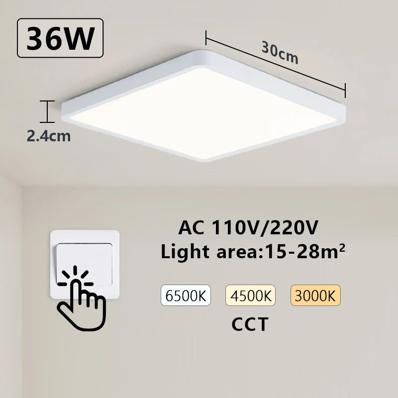 MARPOU Smart LED Ceiling Lamp Wood Grain App Voice Control Alexa/Google Remote Control Square Ceiling Lights Living Room CCT  Amaijoin