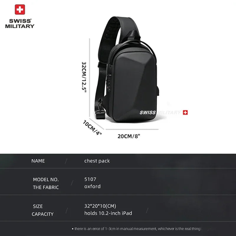 Swiss Military Brand Laptop Backpack Anti-theft Waterproof Casual Backpack USB Charging Men Business Travel Bag Backpack Mochila  Amaijoin