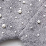 Carregue a imagem no visualizador da Galeria, Willshela Women Fashion With Faux Pearl Grey Front Zipper Bomber Jackets Vintage O-Neck Long Sleeves Female Chic Lady Outfits  Amaijoin
