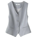 Carregue a imagem no visualizador da Galeria, 2024 Summer V-Neck Vest Women Thin Loose Waistcoat Single Breasted Sleeveless Blazer Female Slim Short Vest Femme Slim Buttons  Amaijoin
