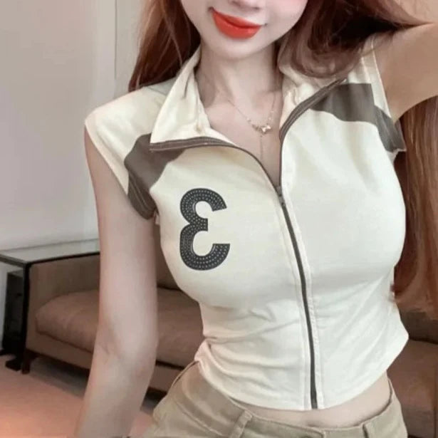 Female Tee Coquette Clothes Graphic T-shirts Sexy Slim Crop Top Women's Polo Clothing Trend 2024 Short Sleeve New Cheap Tops In  Amaijoin