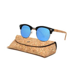 Carregue a imagem no visualizador da Galeria, Kenbo Half Frame Polarized Wood Sunglasses With Case Man Woman Luxury Brand Designer Sun Glasses Male Retro Rivet Mirror Eyewear  Amaijoin
